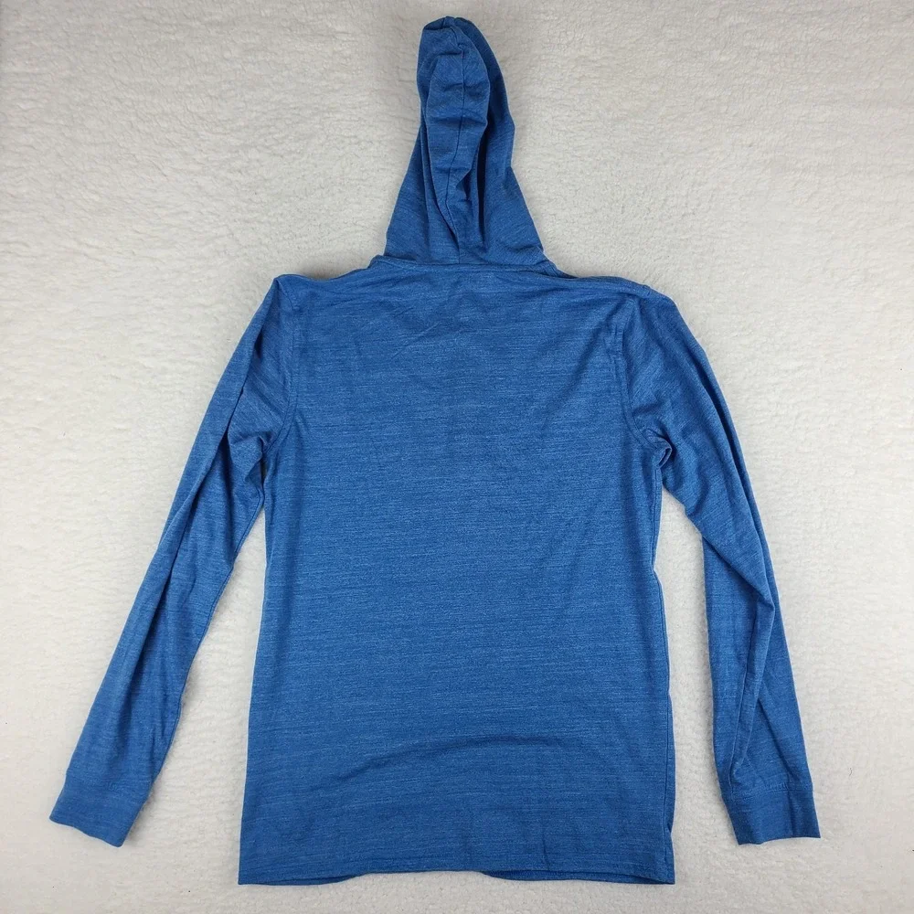 The North Face Hoodie‎ Mens Small Blue Cotton Rayon Polyester Button Activewear